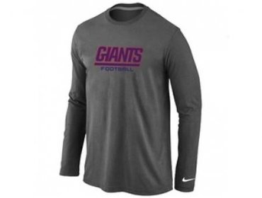 NEW New York Giants Authentic font Long Sleeve T-Shirt D.Grey