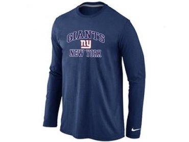 NEW New York Giants Heart & Soul Long Sleeve T-Shirt D.Blue