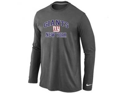 NEW New York Giants Heart & Soul Long Sleeve T-Shirt D.Grey