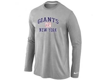 NEW New York Giants Heart & Soul Long Sleeve T-Shirt Grey