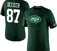 NEW New York Jets #87 Eric Decker Name & Number NFL T-Shirt Green