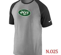 NEW New York Jets Ash Tri Big Play Raglan NFL T-Shirt Grey Black