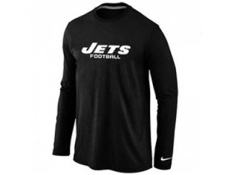 NEW New York Jets Authentic font Long Sleeve T-Shirt Black