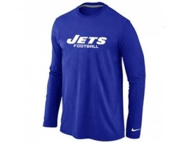 NEW New York Jets Authentic font Long Sleeve T-Shirt blue