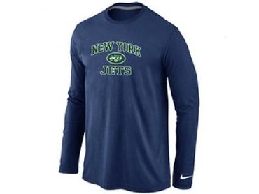 NEW New York Jets Heart & Soul Long Sleeve T-Shirt D.Blue