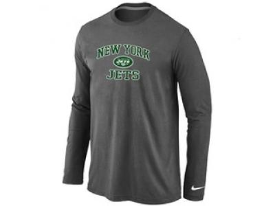 NEW New York Jets Heart & Soul Long Sleeve T-Shirt D.Grey