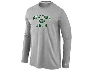 NEW New York Jets Heart & Soul Long Sleeve T-Shirt Grey