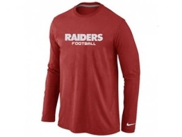 NEW Oakland Raiders Authentic font Long Sleeve T-Shirt Red