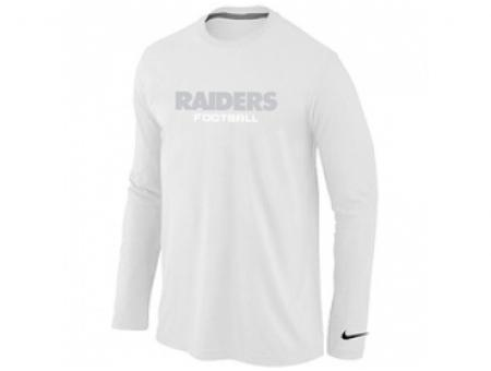 NEW Oakland Raiders Authentic font Long Sleeve T-Shirt White