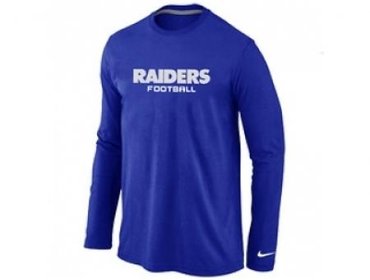 NEW Oakland Raiders Authentic font Long Sleeve T-Shirt blue