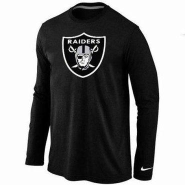 NEW Oakland Raiders Logo Black Long Sleeve NFL T Shirt