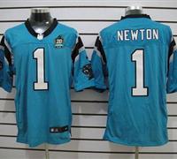NEW Panthers #1 Cam Newton Blue Alternate With 20TH Season Patch Stitched Jersey