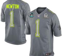 NEW Panthers #1 Cam Newton Grey Pro Bowl With 20TH Season Patch Stitched Team Sanders Jersey