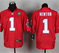 NEW Panthers #1 Cam Newton Red With 20TH Season Patch Stitched QB Practice Jersey