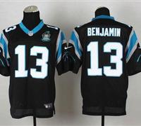 NEW Panthers #13 Kelvin Benjamin Black Team Color With 20TH Season Patch Stitched Jersey