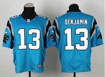 NEW Panthers #13 Kelvin Benjamin Blue Alternate With 20TH Season Patch Stitched Jersey