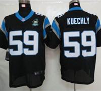 NEW Panthers #59 Luke Kuechly Black Team Color With 20TH Season Patch Stitched Jersey