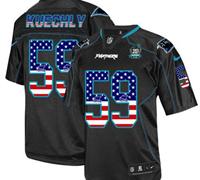 NEW Panthers #59 Luke Kuechly Black With 20TH Season Patch Stitched USA Flag Fashion Jersey