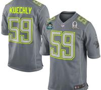 NEW Panthers #59 Luke Kuechly Grey Pro Bowl With 20TH Season Patch Stitched Team Sanders Jersey