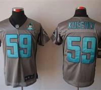 NEW Panthers #59 Luke Kuechly Grey Shadow With 20TH Season Patch Stitched Jersey