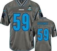 NEW Panthers #59 Luke Kuechly Grey With 20TH Season Patch Stitched Vapor Jersey