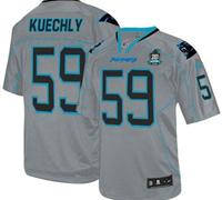 NEW Panthers #59 Luke Kuechly Lights Out Grey With 20TH Season Patch Stitched Jersey