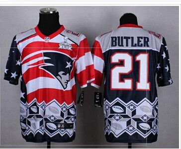NEW Patriots #21 Malcolm Butler Navy Blue Super Bowl XLIX NFL Elite Noble Fashion Jersey