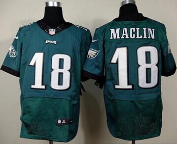 NEW Philadelphia Eagles #18 Jeremy Maclin Midnight Green Team Color NFL New Elite Jersey