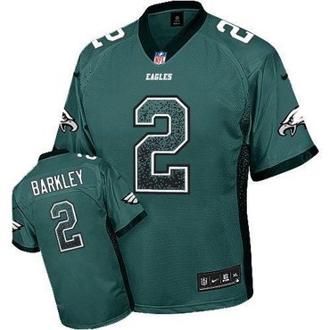 NEW Philadelphia Eagles #2 Matt Barkley Midnight Green Stitched NFL Elite Drift Fashion Jerseys