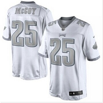 NEW Philadelphia Eagles #25 LeSean McCoy White Platinum Jersey