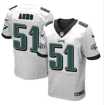 NEW Philadelphia Eagles #51 Emmanuel Acho White Men's Stitched NFL Elite Jersey