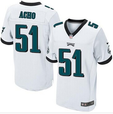 NEW Philadelphia Eagles #51 Emmanuel Acho White NFL Elite Jersey