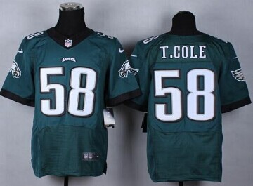 NEW Philadelphia Eagles #58 Trent Cole Midnight Green Team Color NFL New Elite Jersey