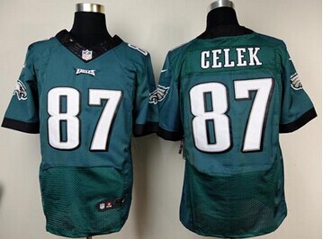 NEW Philadelphia Eagles #87 Brent Celek Midnight Green Team Color NFL New Elite Jersey