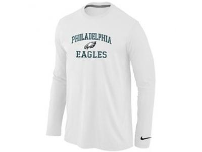 NEW Philadelphia Eagles Heart & Soul Long Sleeve T-Shirt White