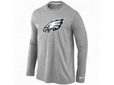NEW Philadelphia Eagles Logo Long Sleeve T-Shirt Grey