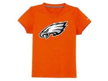 NEW Philadelphia eagles authentic logo youth T-Shirt orange