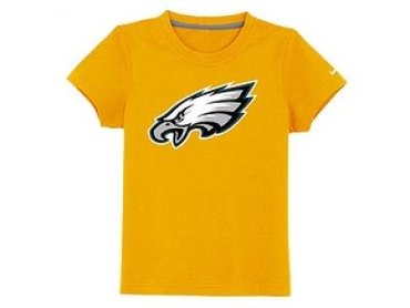 NEW Philadelphia eagles authentic logo youth T-Shirt yellow