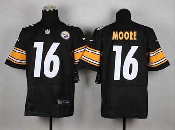 NEW Pittsburgh Steelers #16 Lance Moore Black Team Color NFL Elite Jersey