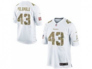 NEW Pittsburgh Steelers #43 Troy Polamalu White Jerseys(game USA)