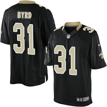 NEW Saints #31 Jairus Byrd Black Team Color NFL Limited Jersey