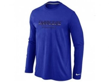 NEW San Diego Charger Authentic font Long Sleeve T-Shirt blue
