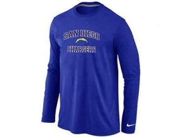 NEW San Diego Charger Heart & Soul Long Sleeve T-Shirt Blue
