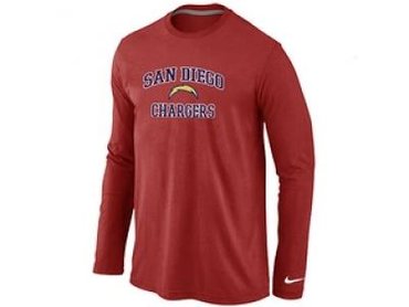 NEW San Diego Charger Heart & Soul Long Sleeve T-Shirt RED