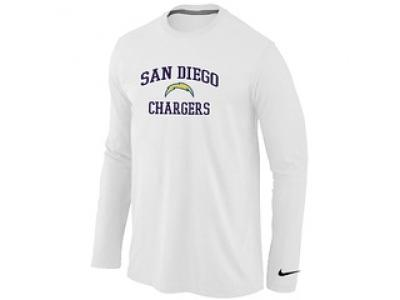 NEW San Diego Charger Heart & Soul Long Sleeve T-Shirt White