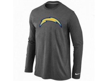 NEW San Diego Charger Logo Long Sleeve T-Shirt D.Grey