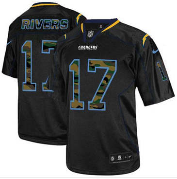 NEW San Diego Chargers #17 Philip Rivers Black NFL Elite Camo Fashion Jersey