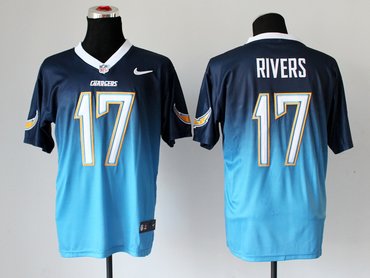 NEW San Diego Chargers #17 Philip Rivers Blue Sky Drift Fashion II Elite NFL Jerseys