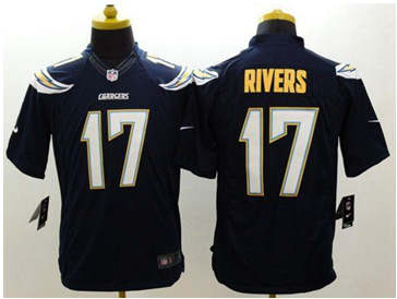NEW San Diego Chargers #17 Philip Rivers Navy Blue Team Color NFL Limited Jersey