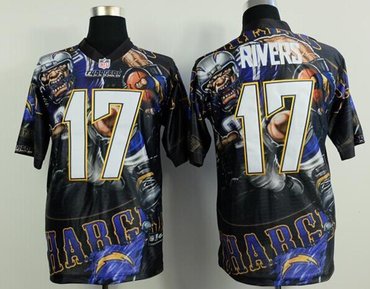 NEW San Diego Chargers #17 Philip Rivers Navy Team Color NFL Elite Fanatical Version Jersey